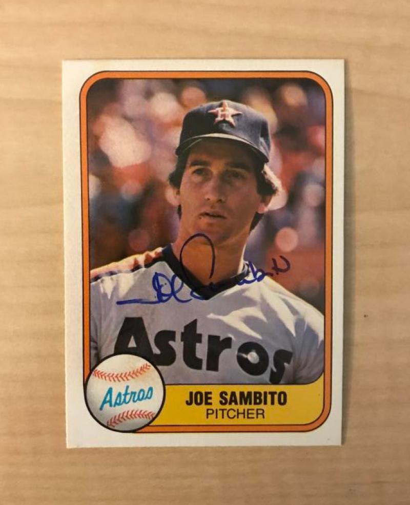 JOE SAMBITO HOUSTON ASTROS SIGNED AUTOGRAPHED 1981 FLEER CARD #65 W/COA