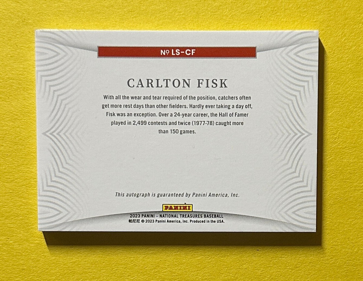 2023 PANINI NATIONAL TREASURES CARLTON FISK LEGACY SIGNATURES AUTO /25 #LS-CF
