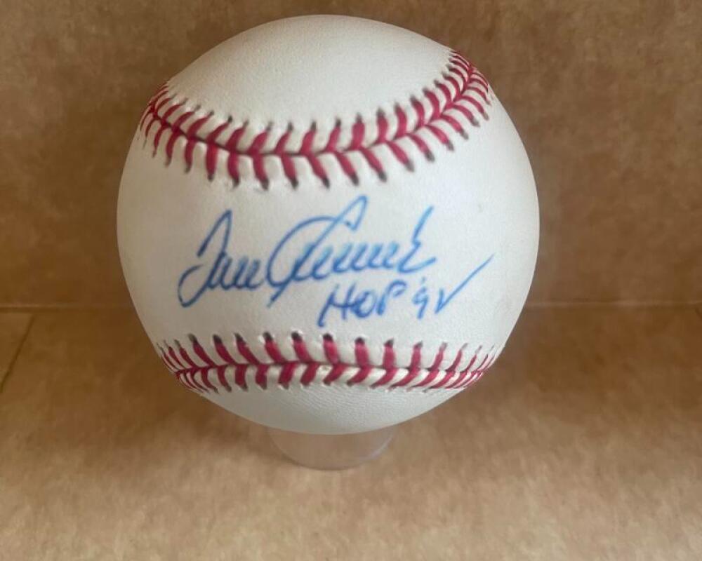 TOM SEAVER HOF 92 METS SIGNED AUTOGRAPHED M.L. BASEBALL BECKETT AUTH