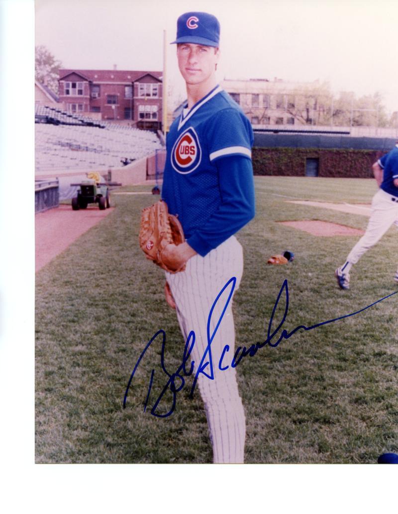 BOB SCANLAN CHICAGO CUBS SIGNED AUTOGRAPHED 8X10 PHOTO W/COA