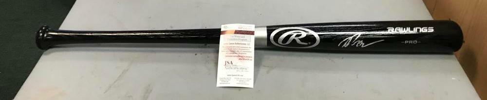 DELVIN PEREZ ST. LOUIS CARDINALS SIGNED RAWLINGS BLACK BAT JSA WP408171