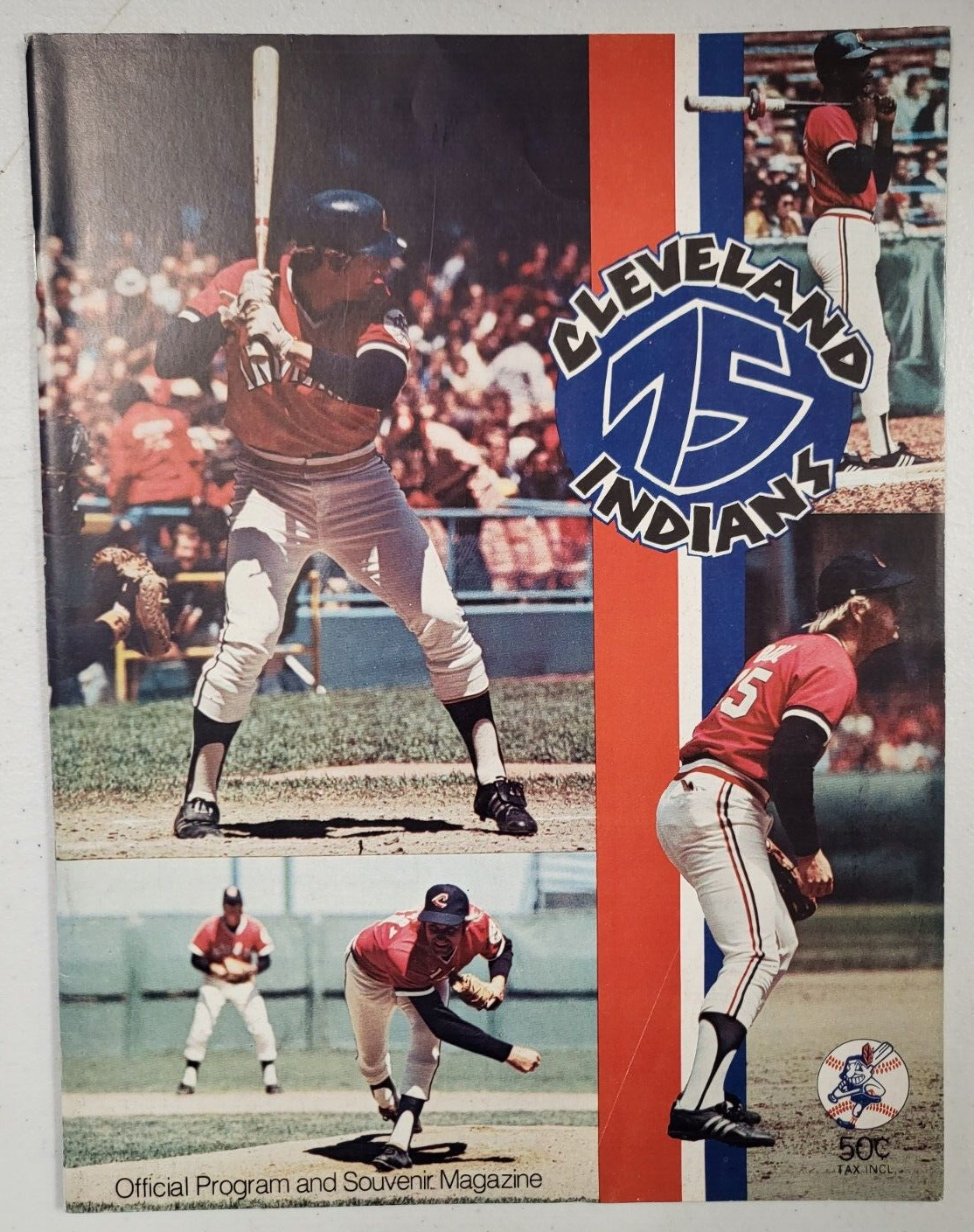 1975 MLB BASEBALL CLEVELAND INDIANS PROGRAM & SCORECARD