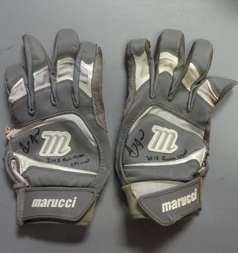 ANTHONY ALFORD BLUE JAYS SIGNED 2015 GAME USED BATTING GLOVES W/COA