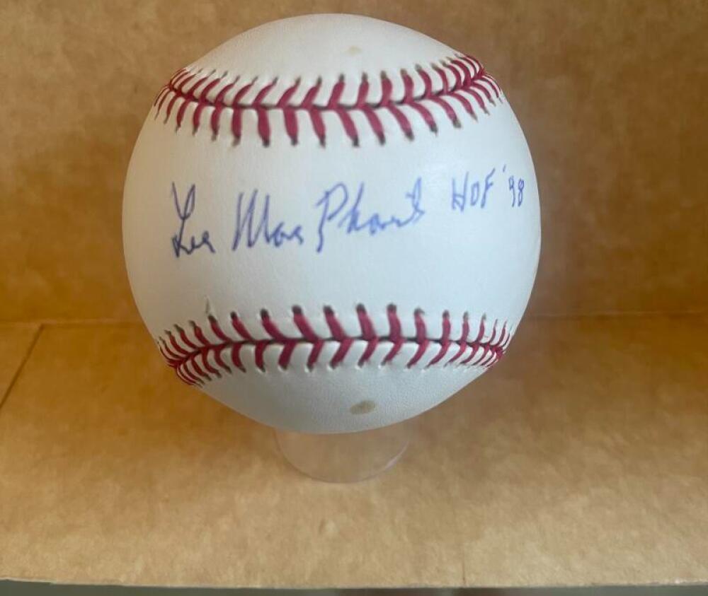 LEE MAC PHAIL HOF 98 COMMISSIONER SIGNED AUTO M.L. BASEBALL BAS AUTHENTICATED