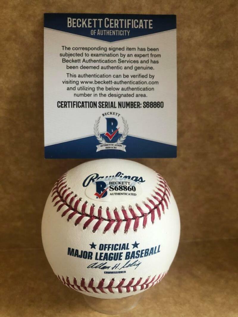 STARLIN CASTRO WASHINGTON NATIONALS SIGNED AUTOGRAPHED M.L. BASEBALL BECKETT 
