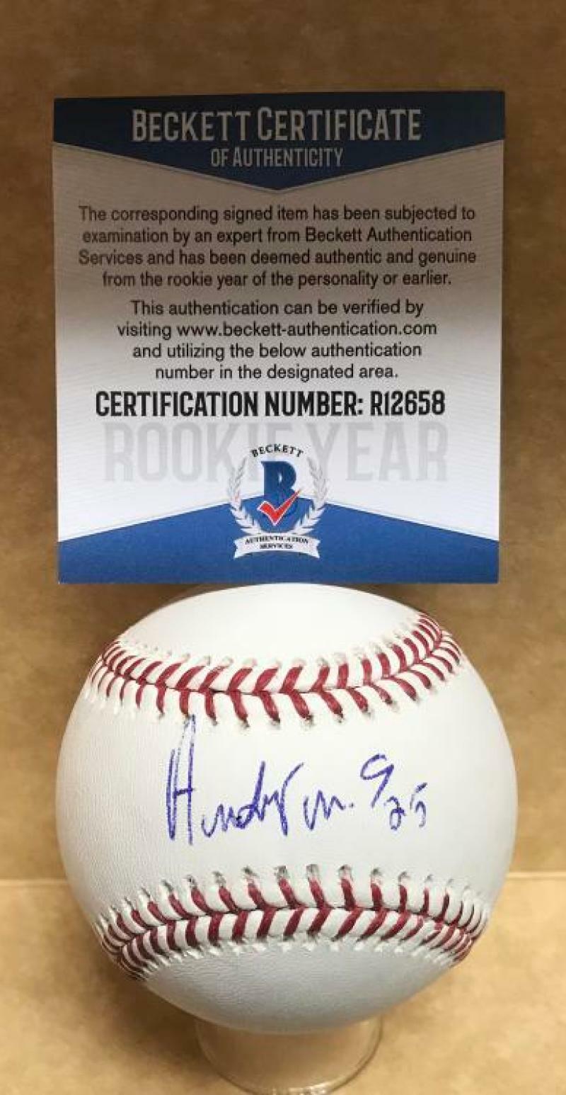 ANDY SUGILIO CINCINNATI REDS SIGNED AUTOGRAPHED M.L. BASEBALL BECKETT R12658