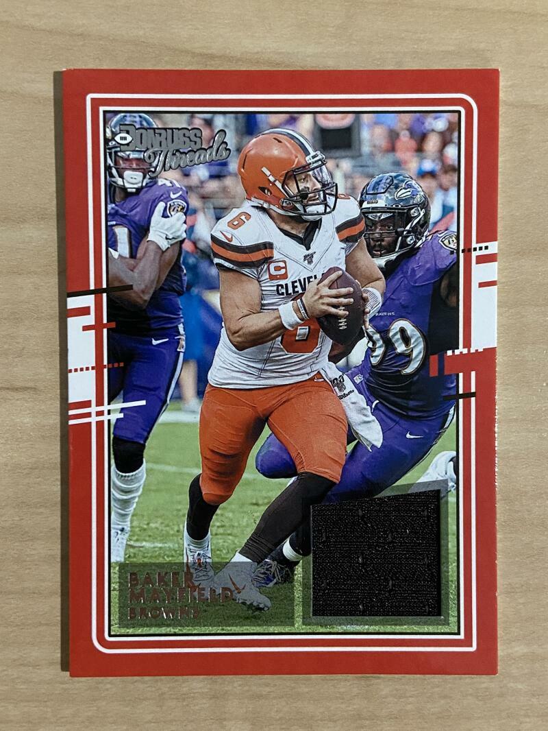 2020 DONRUSS BAKER MAYFIELD BROWNS JERSEY PATCH
