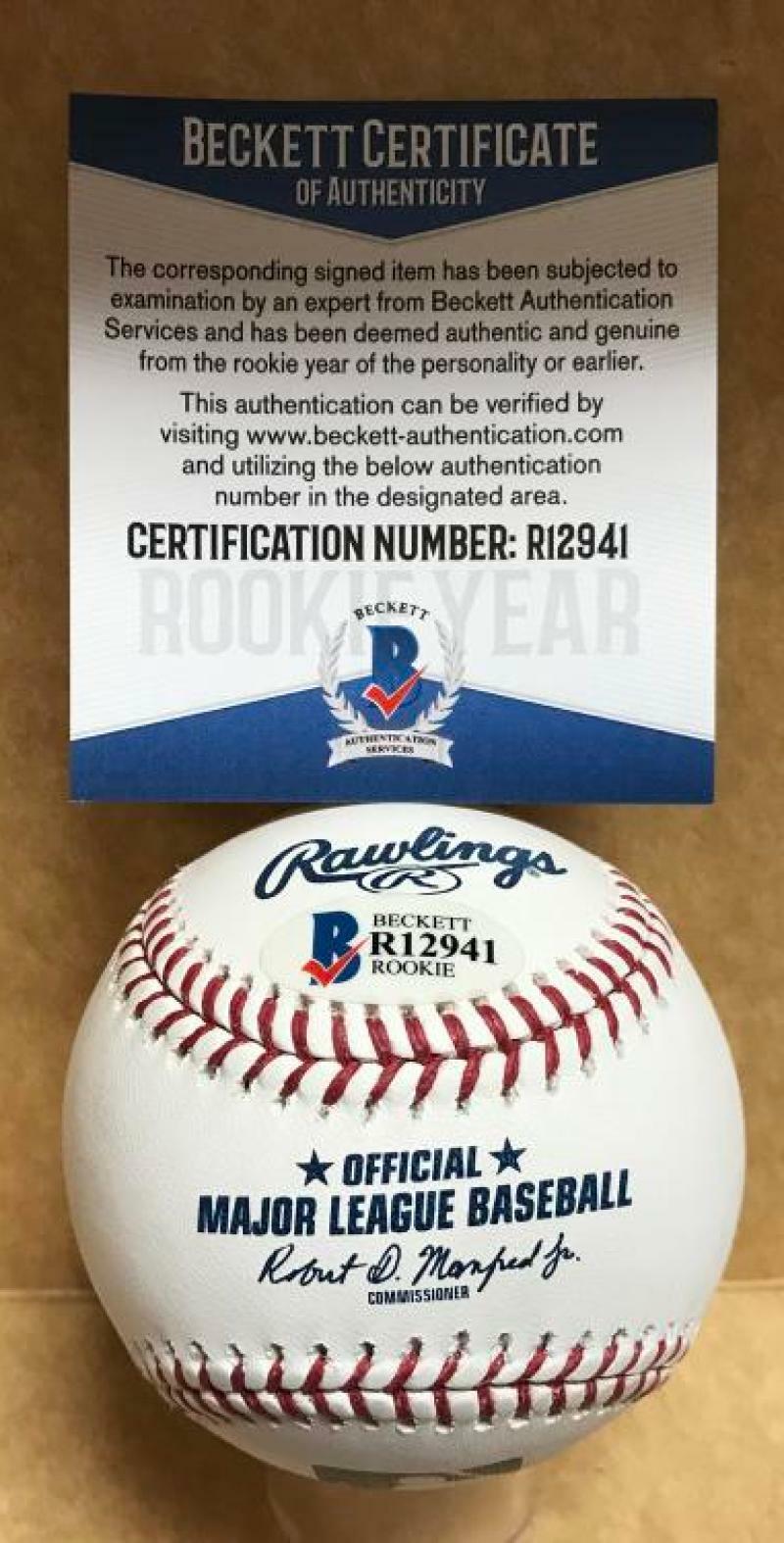 JOSE DELEON TAMPA BAY RAYS SIGNED AUTOGRAPHED M.L. BASEBALL BECKETT R12941