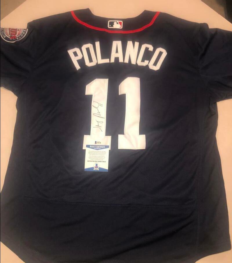 JORGE POLANCO #11 TWINS SIGNED SZ 48 JERSEY BECKETT S69146