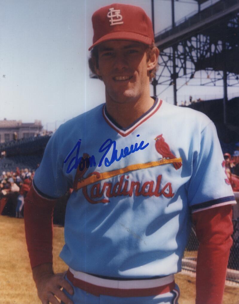 TOM GRIEVE CARDINALS  SIGNED AUTOGRAPHED 8X10 PHOTO W/ COA