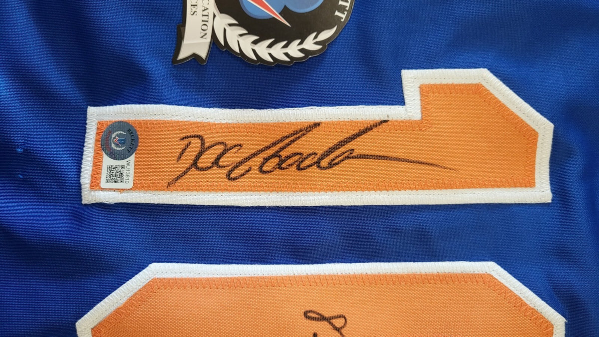 DOC GOODEN METS 85 CY CHAMPS SIGNED BLUE CUSTOM JERSEY BECKETT AUTHENTICATED