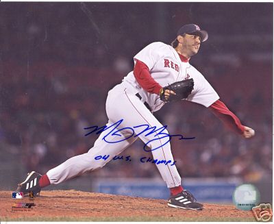 MIKE MYERS 04 W.S. CHAMPS BOSTON RED SOX SIGNED 8X10