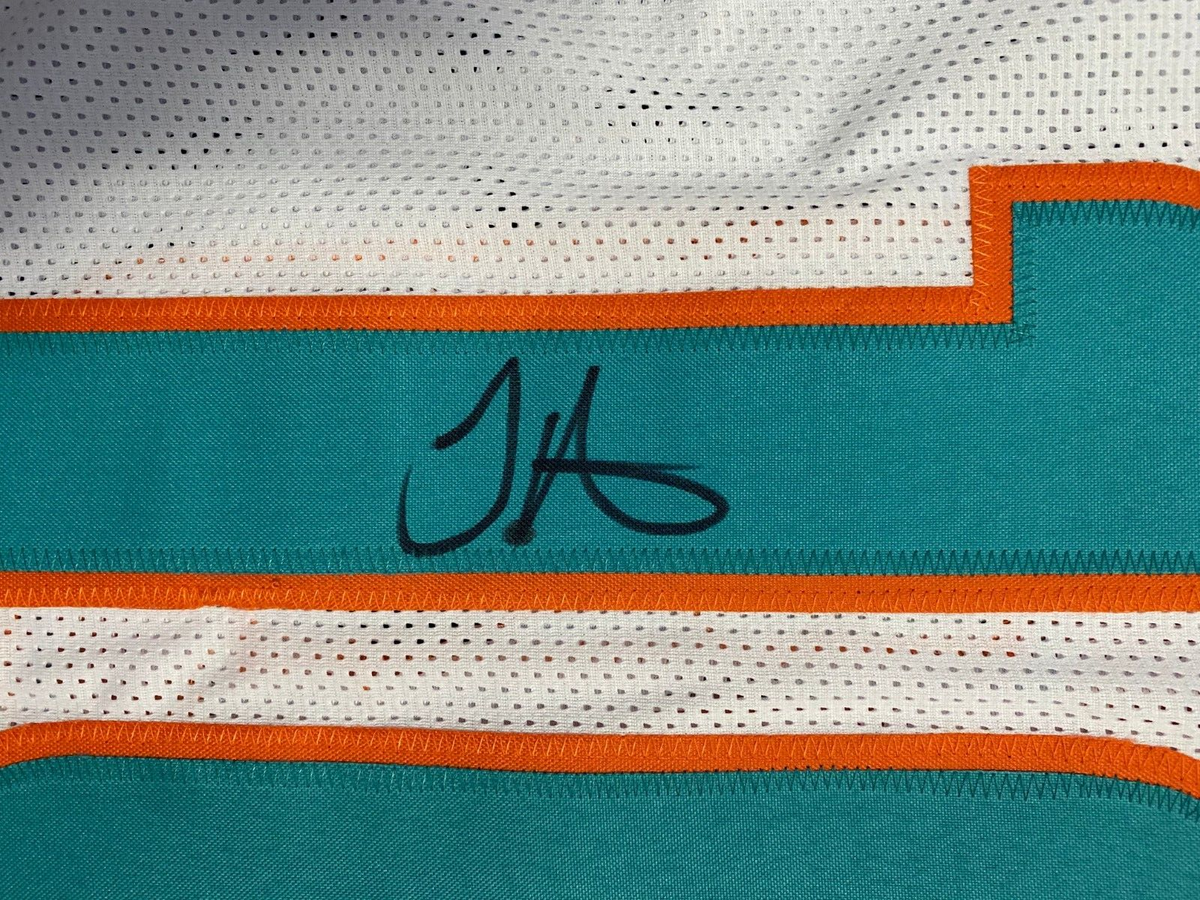 TYREEK HILL DOLPHINS SIGNED AUTO WHITE CUSTOM FOOTBALL JERSEY SZ XL BECKETT **
