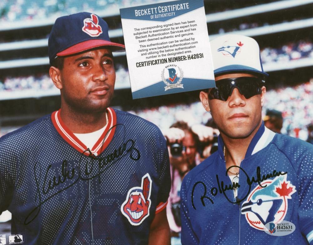 SANDY ALOMAR ROBERTO ALOMAR  MINNESOTA TWINS SIGNED 8X10 PHOTO BECKETT H42631