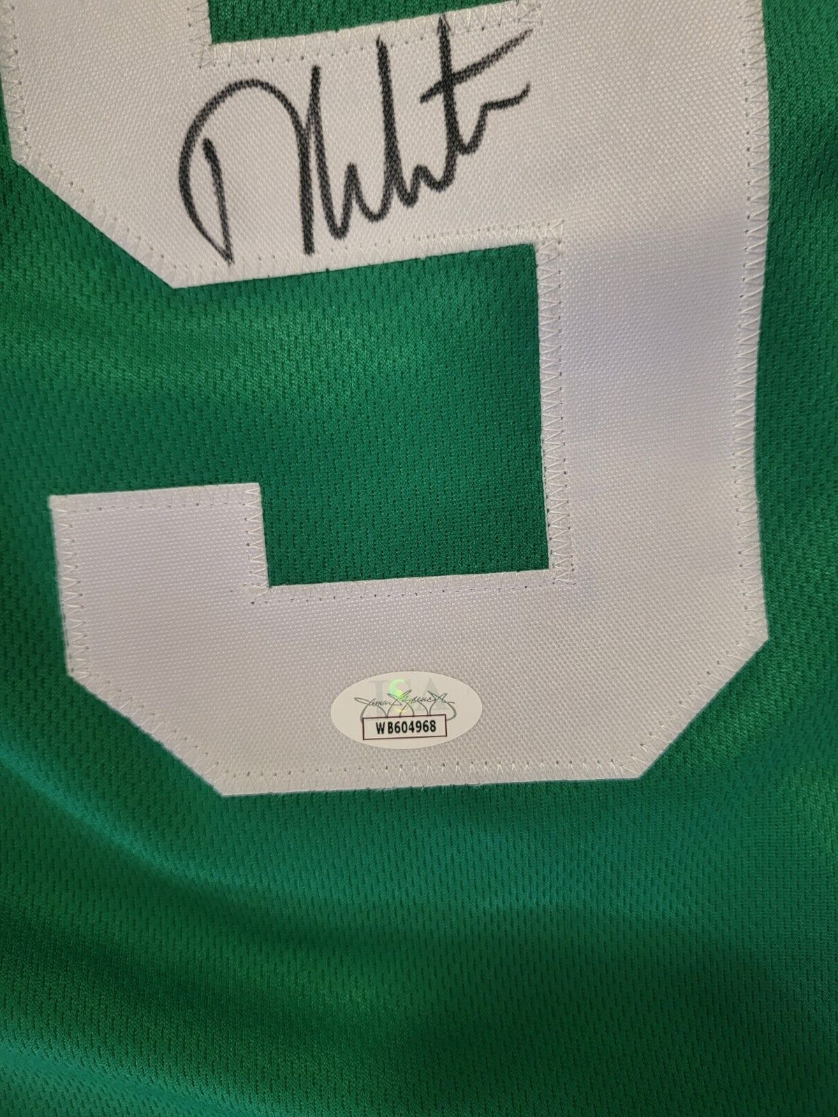 DERRICK WHITE #9 BOSTON CELTICS SIGNED AUTOGRAPHED CUSTOM JERSEY SZ XL JSA COA