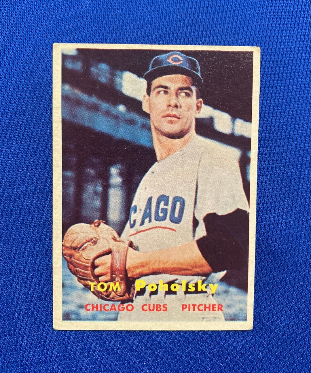 1957 TOPPS TOM POHOLSKY CHICAGO CUBS #235 CARD VINTAGE SET-BREAK