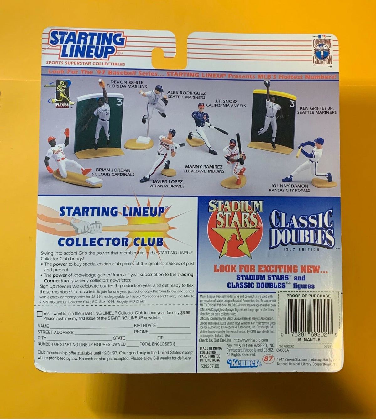 STARTING LINEUP 1997 SERIES COOPERSTOWN COLLECTION MICKEY MANTLE FIGURE  
