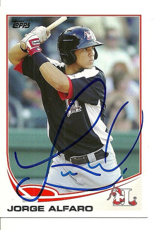 JORGE ALFARO TEXAS RANGERS SIGNED AUTO 2013 TOPPS CARD #207 W/COA