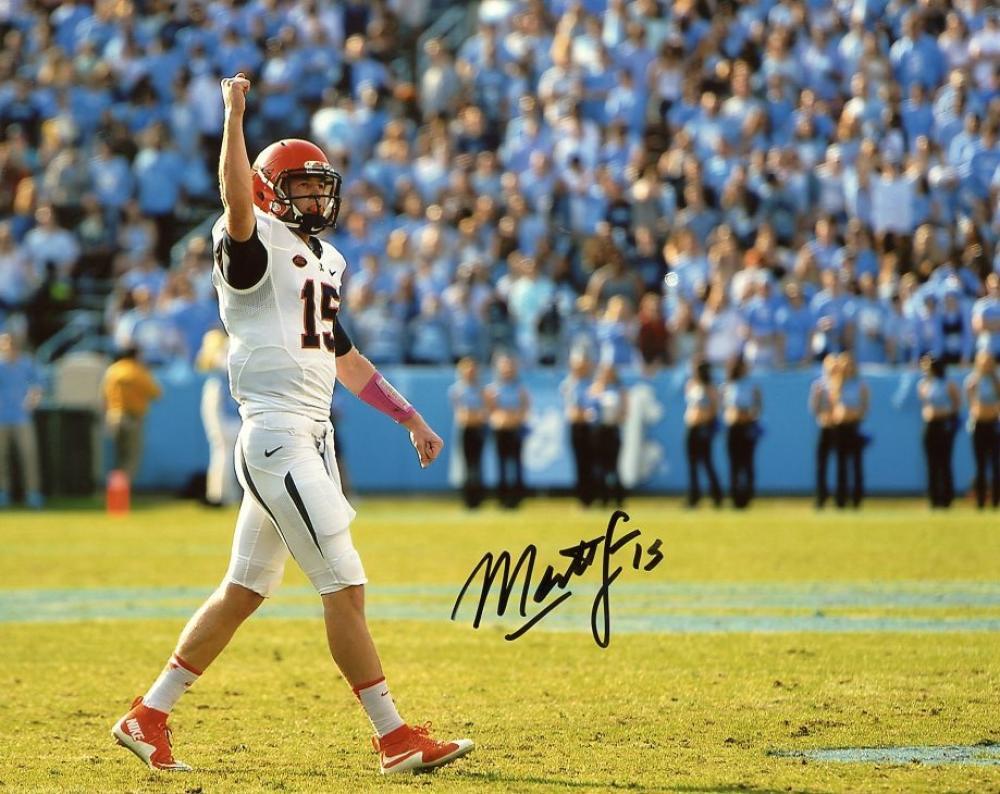 MATT JOHNS VIRGINIA CAVALIERS THROWS TOUCHDOWN SIGNED AUTOGRAPHED 8X10 PHOTO W/C