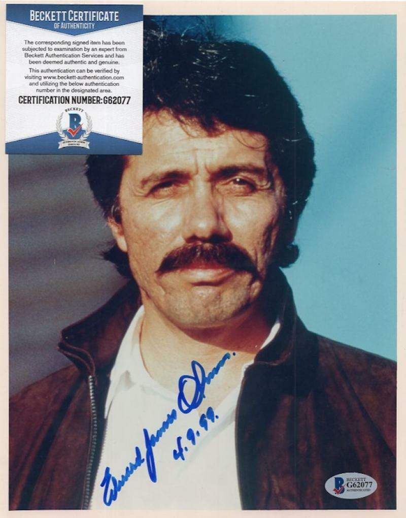 EDWARD JAMES OLMOS ACTOR SIGNED 4/9/99 SIGNED  8X10 PHOTO BECKETT G62077