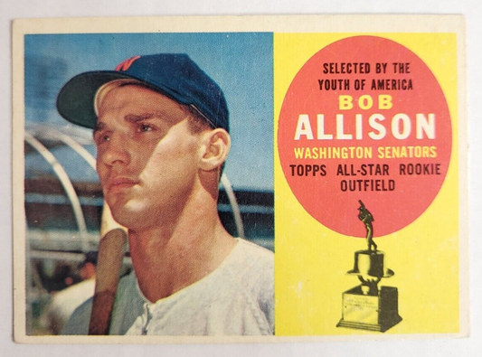 1960 TOPPS BOB ALLISON SENATORS ALL STAR ROOKIE #320 BASEBALL CARD
