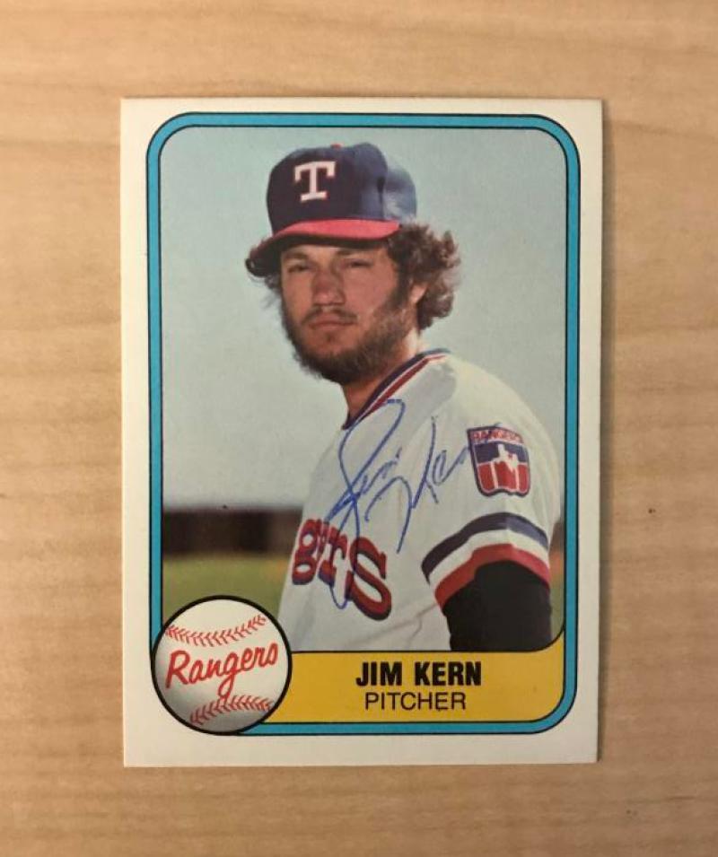 JIM KERN TEXAS RANGERS SIGNED AUTOGRAPHED 1981 FLEER CARD #618 W/COA