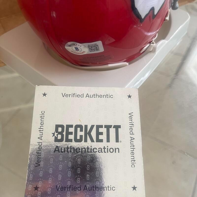 CURLEY CULP CHIEFS HOF 13 SIGNED AUTO MINI HELMET BECKETT AUTH