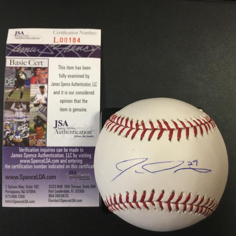IKE DAVIS JEWISH A'S/PIRATES SIGNED  BASEBALL JSA L00184