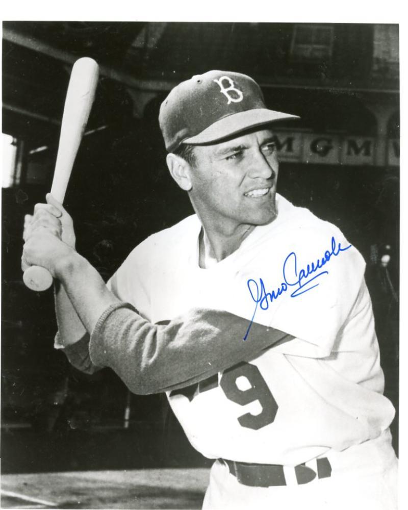 DUKE CARMEL  BROOKLYN DODGERS SIGNED AUTOGRAPHED 8X10 PHOTO W/COA