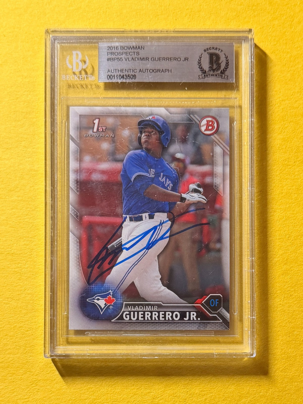 2016 BOWMAN VLADIMIR GUERRERO JR #BP-55 SIGNED AUTO CARD BECKETT AUTH 1ST BOWMAN