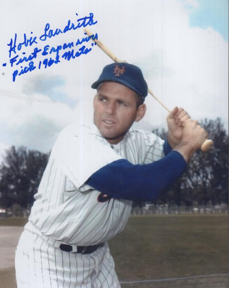 HOBIE LANDRITH METS  SIGNED AUTOGRAPHED 8X10 PHOTO W/ COA