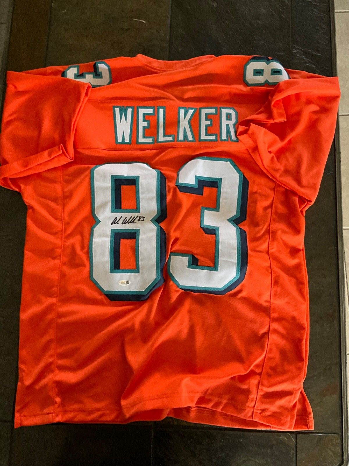 Wes Welker Custom Miami Dolphins Signed Jersey PSA Authenticate COA