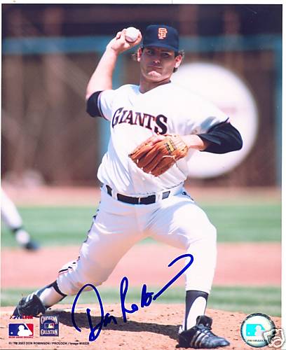 DON ROBINSON SAN FRANCISCO GIANTS SIGNED 8X10 PHOTO COA