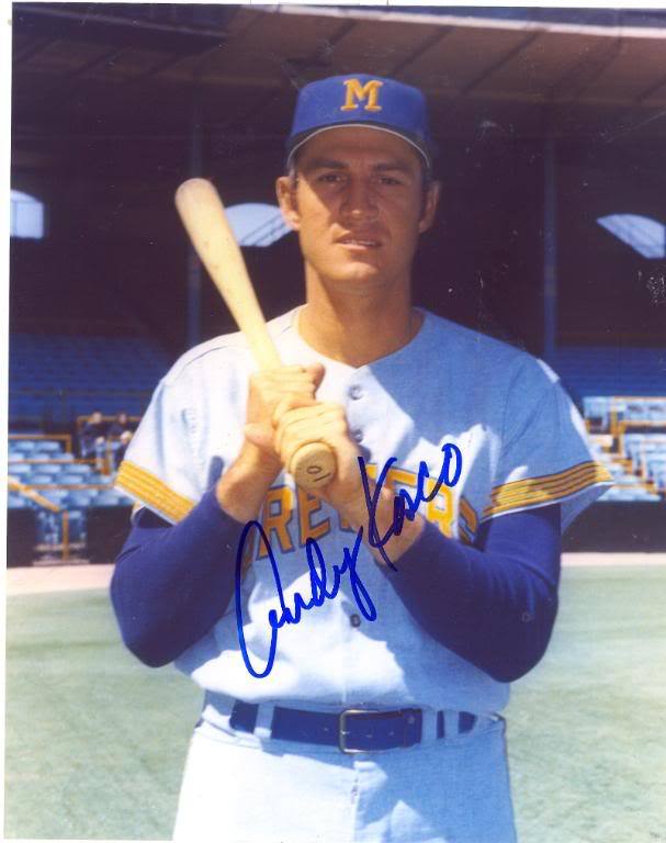 ANDY KOSCO MILWAUKEE BREWERS SIGNED 8X10 PHOTO W/COA