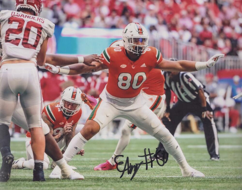 ELIJAH  ARROYO HURRICANES SIGNED AUTOGRAPHED 8X10 PHOTO W/ COA
