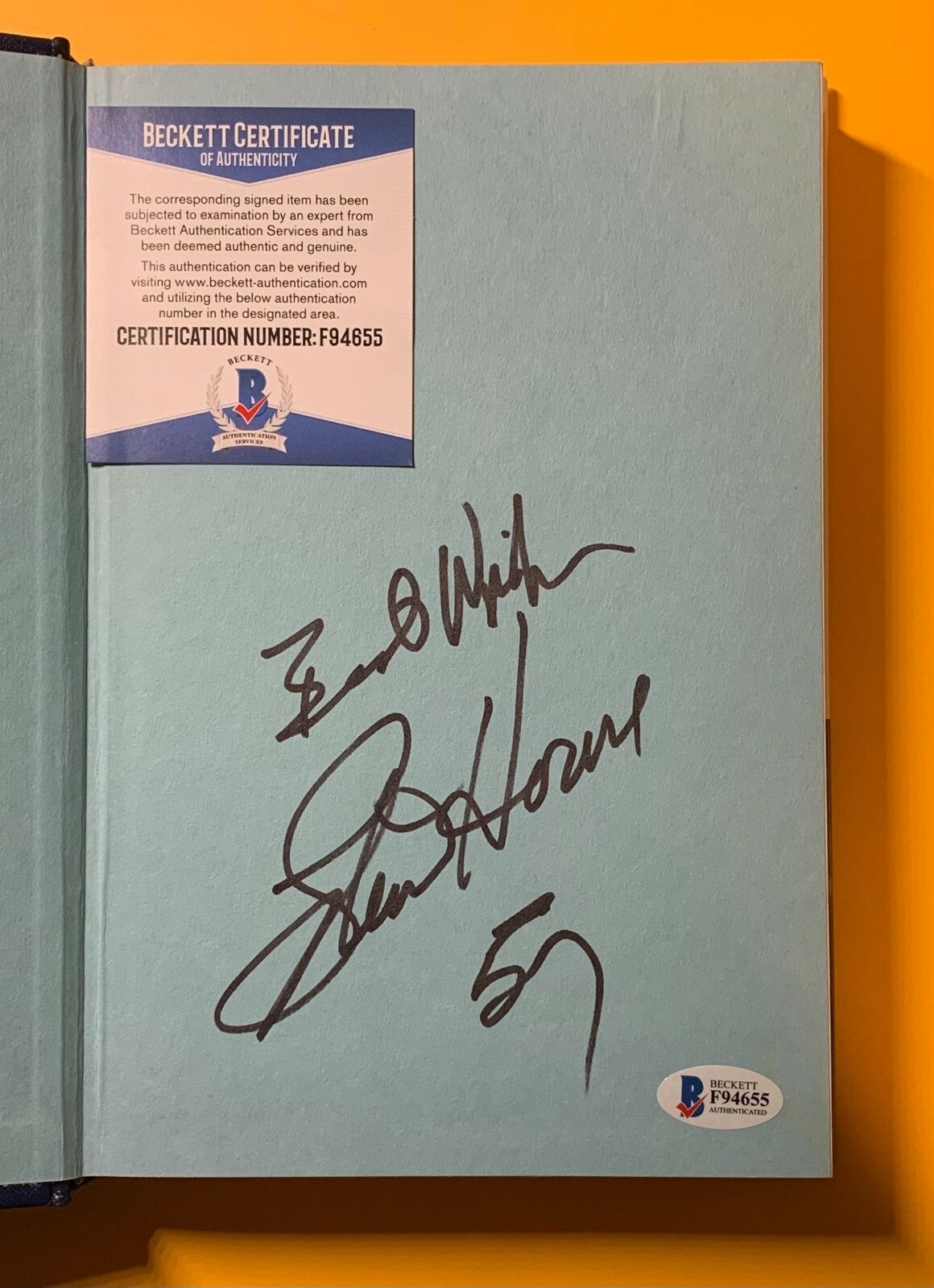 STEVE HOWE SIGNED BOOK BETWEEN THE LINES W/ BECKETT COA RANGERS 
