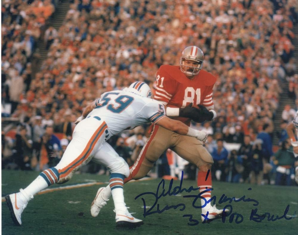RUSS FRANCIS 49ERS 3X PRO BOWL  SIGNED AUTOGRAPHED 8X10 PHOTO W/ COA