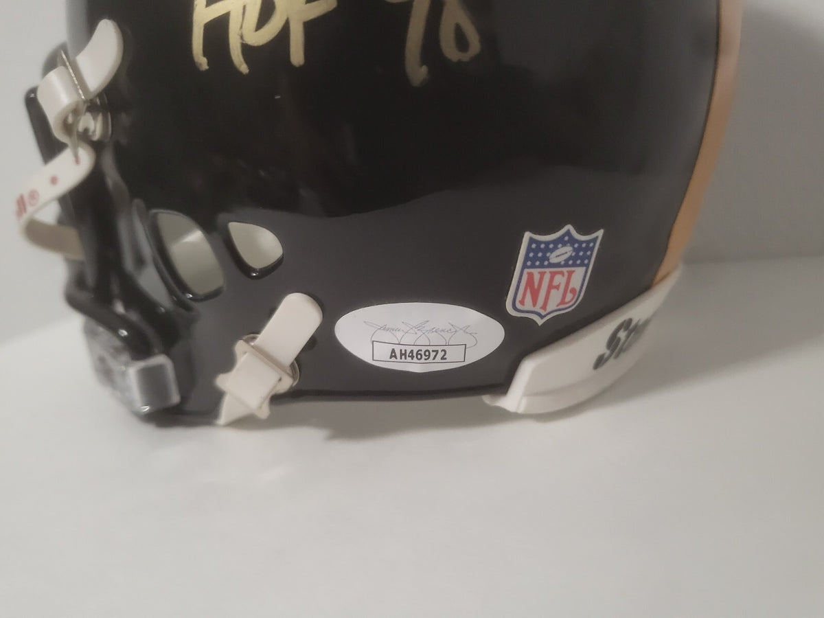 JACK LAMBERT STEELERS HOF 98 SIGNED AUTOGRAPHED AUTHENTIC MINI HELMET JSA