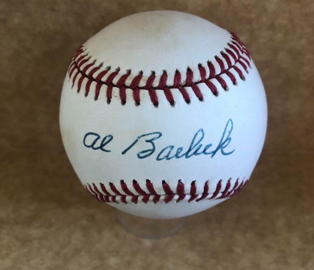 AL BARLICK HOF UMPIRE SIGNED AUTOGRAPHED A.L. BASEBALL BECKETT X17630