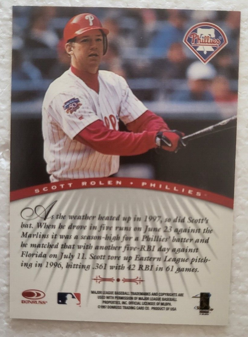 1997 DONRUSS SIGNATURE SERIES SCOTT ROLEN PHILLIES SIGNED AUTO AUTOGRAPHED CARD