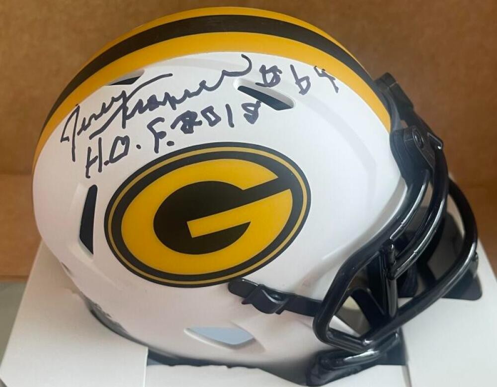 JERRY KRAMER PACKERS HOF 18 SIGNED RAVE MINI HELMET BECKETT AUTH