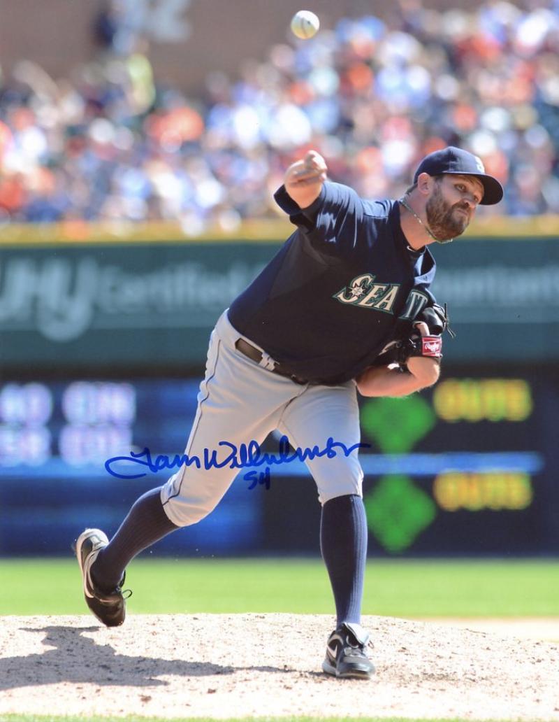 TOM WILHELMSON SEATTLE MARINERS SIGNED 8X10 PHOTO W/COA