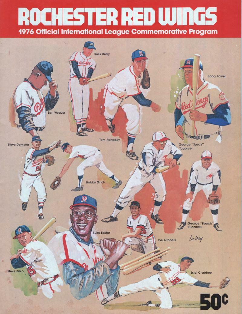ROCHESTER RED WINGS 1976 INTERNATIONAL LEAGUE PROGRAM SCORED