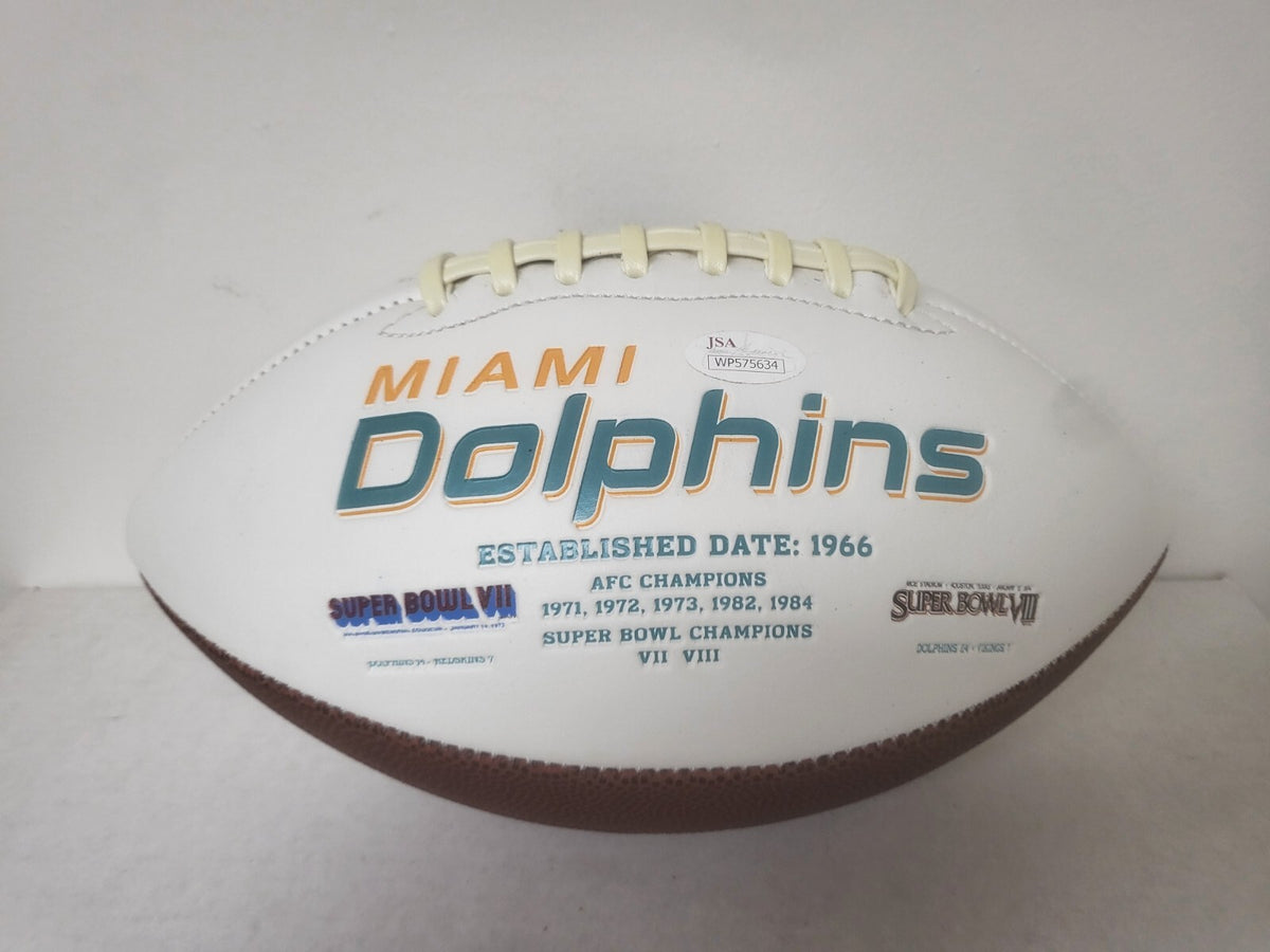 KENYAN DRAKE MIAMI DOLPHINS SIGNED AUTOGRAPHED WHITE PANEL FOOTBALL JSA