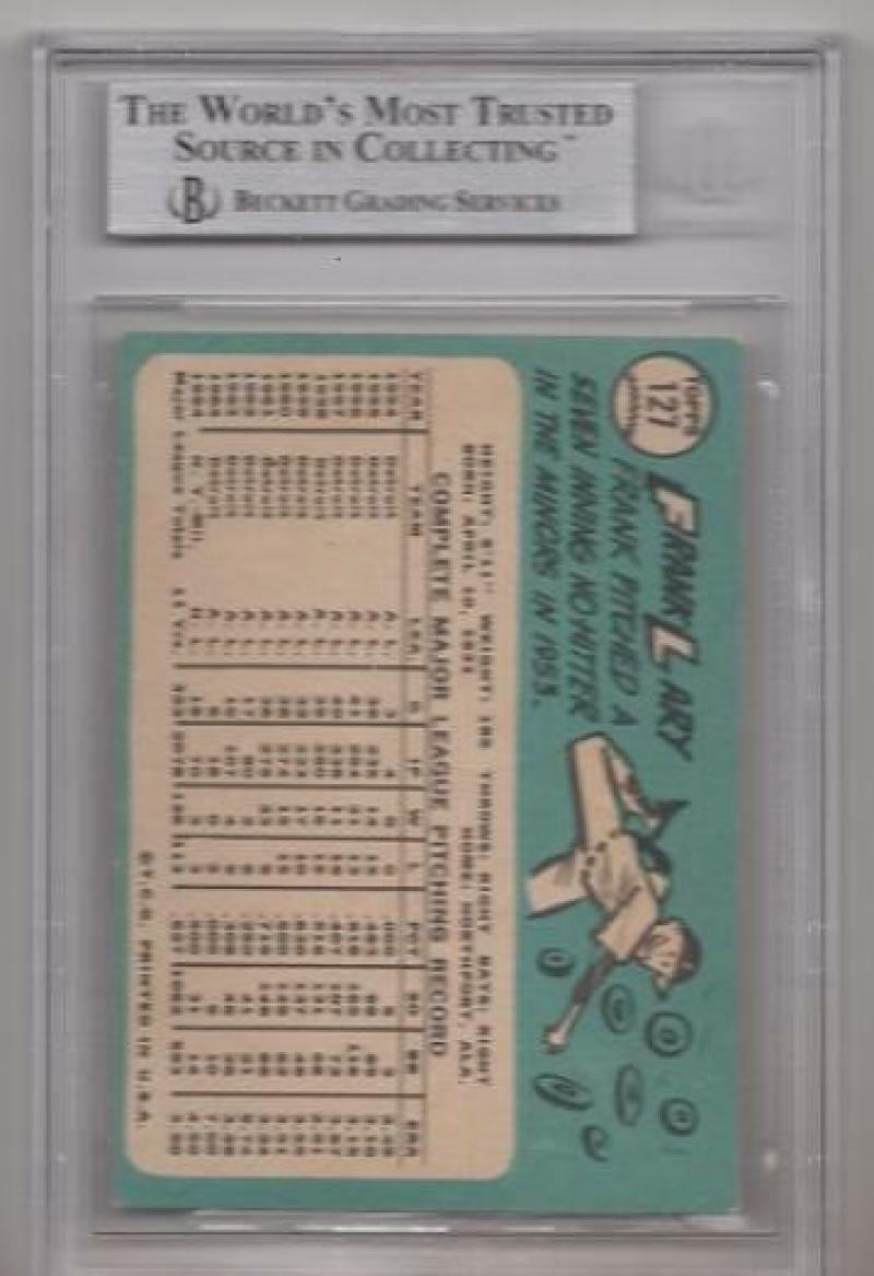 1965 TOPPS FRANK LARRY SIGNED CARD BECKETT AUTHENTIC AUTOGRAPH