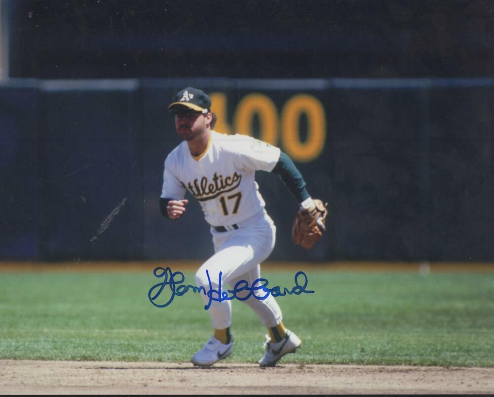 GLENN HUBBARD OAKLAND A'S SIGNED AUTOGRAPHED 8X10 PHOTO W/ COA