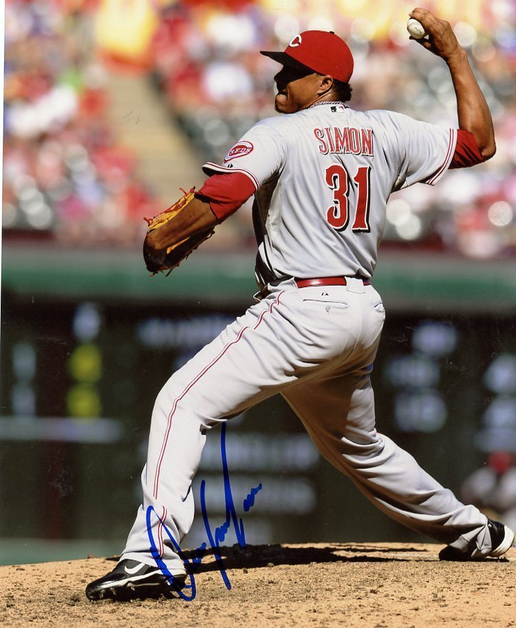 ALFREDO SIMON CINCINNATI REDS SIGNED AUTOGRAPHED 8X10 PHOTO W/COA