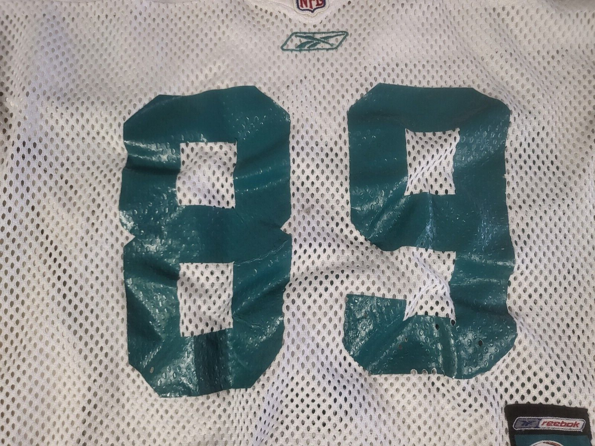MIAMI DOLPHINS #89 WHITE PRACTICE GAME FISH NET REEBOK VINTAGE JERSEY MENS SZ 54