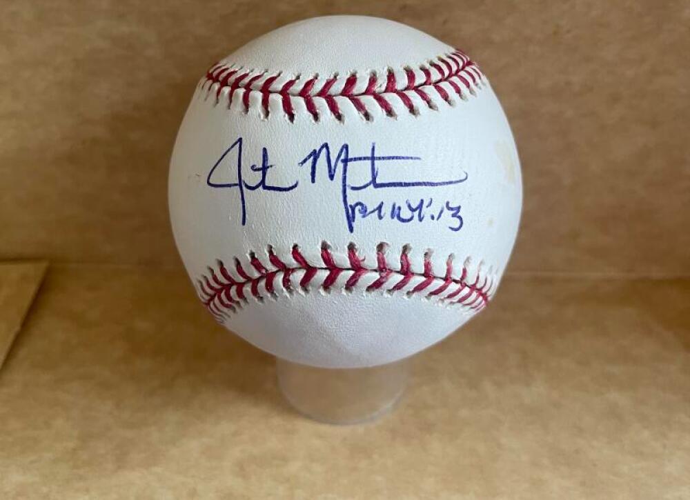 JUSTIN MASTERSON RED SOX  SIGNED AUTOGRAPHED M.L. BASEBALL BECKETT AUTH