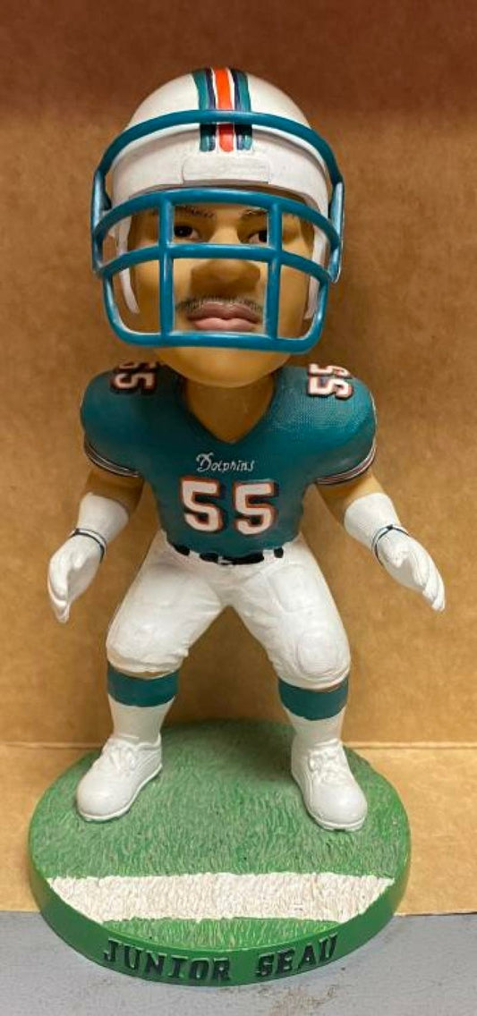 JUNIOR SEAU MIAMI DOLPHINS BOBBLE DOBBLES 131 OF 4000 BOBBLE HEAD WITHOUT BOX